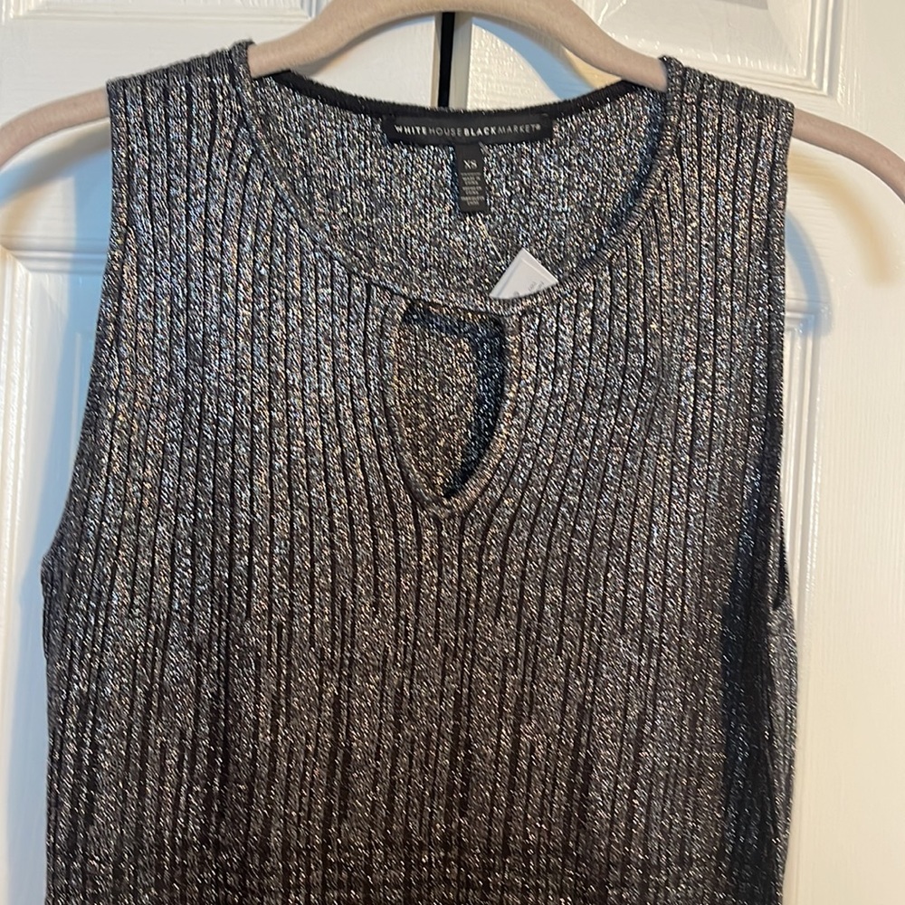 NWT White House Black Markets shimmer Ombre shell sleeveless  shirt size XS - Picture 4 of 8